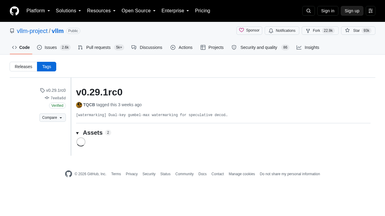 vLLM v0.29.1rc0
