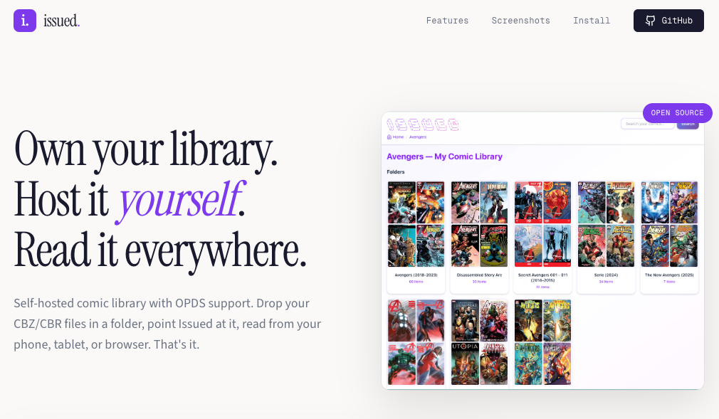 Issued - Small, Fast, Self-Hosted Comic Library Server