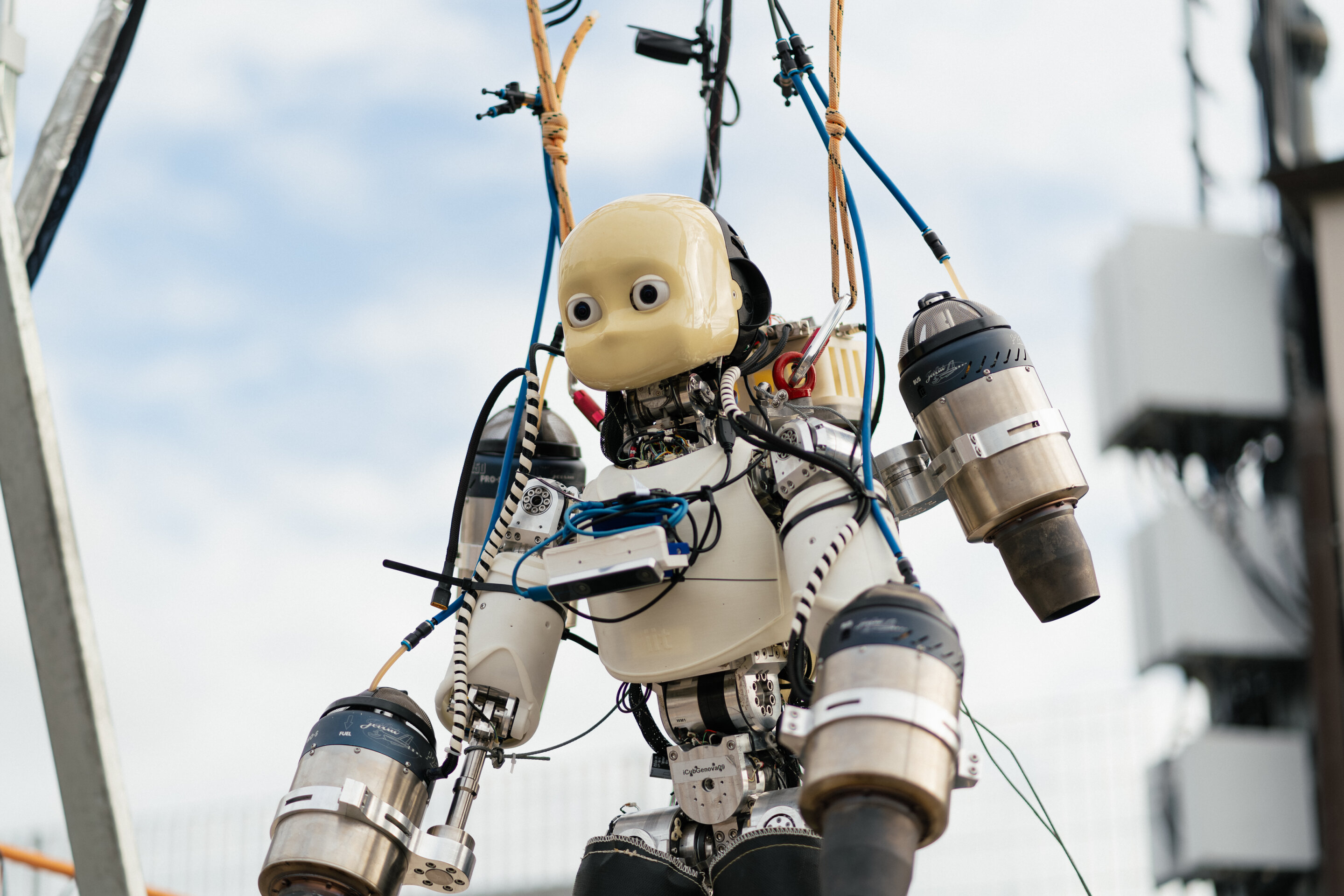 Humanoid robot achieves controlled flight using jet engines and AI-powered systems